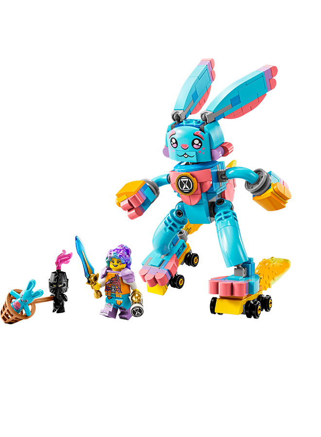 ليغو مجموعة ألعاب البناء DREAMZzz Izzie وBunchu the Bunny 71453؛ تتميز بنسختين من Bunchu the Bunny، وGrimspawn وIzzie Minifigure؛ هدية للأطفال من سن 7 سنوات فما فوق مع Big Imaginations (259 قطعة)