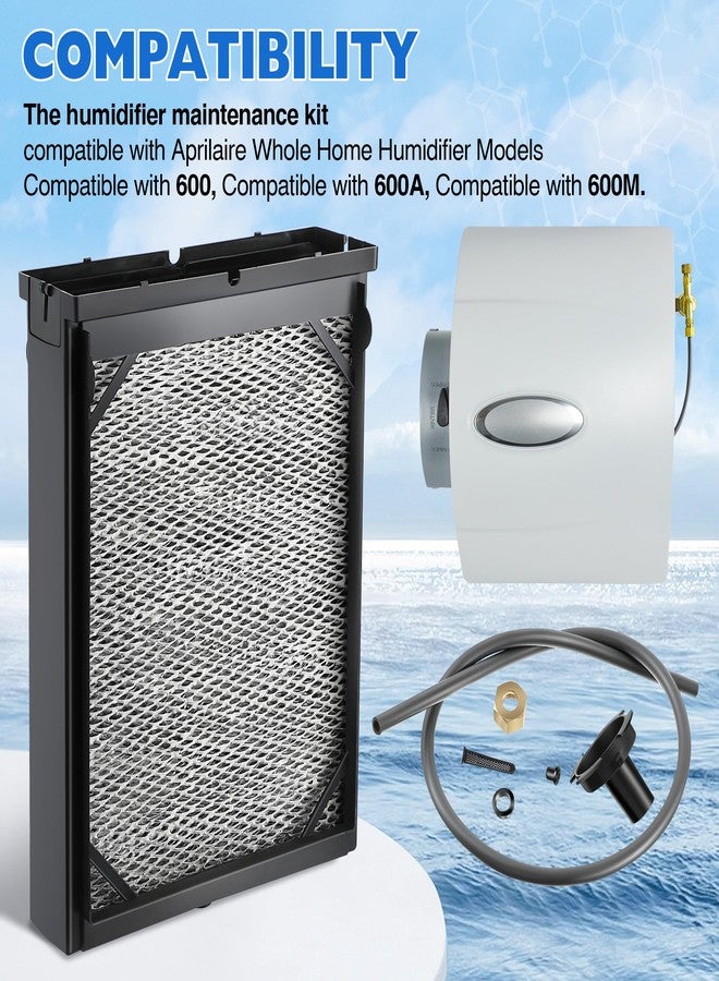 Enhon 3 Pcs Humidifier Maintenance Kit with Model No. 35 Filter Panel, All Aluminum Humidity System Replacement Filter Compatible with AprilAire 4839 Whole Home Humidifier Model 600, 600A,600M Parts - Image 2