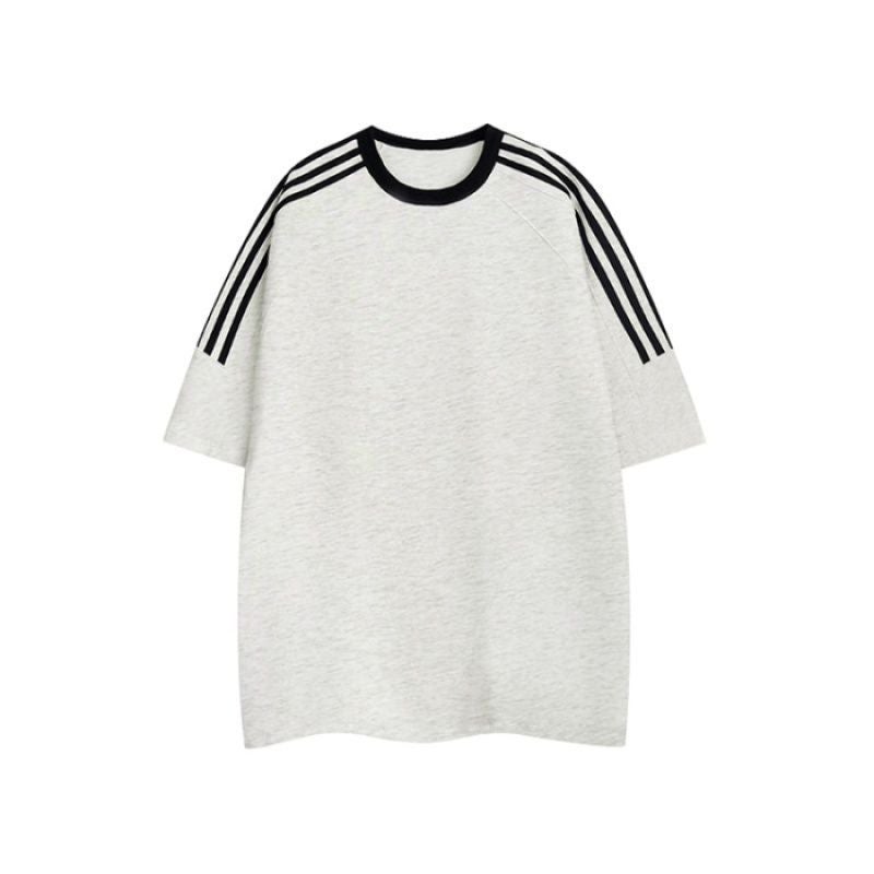 T-Shirt Can Be Added With Pattern A 27 250G 32 Double Yarn Three Bars Raglan Short Sleeve Blank T-Shirt - Image 1