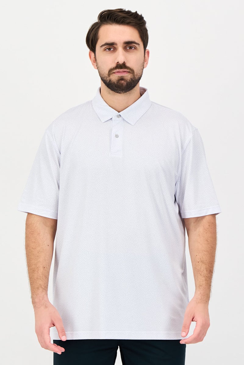 Greg Norman Men Sportswear Fit Short Sleeve Outdoor Polo Shirt, White - Image 1