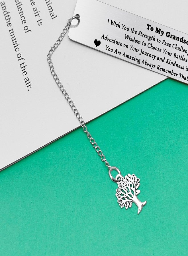Baipilu to My Grandson Gift Bookmark Inspirational Gift for Grandson Book Lover from Grandma Grandpa Encouragement Gift for Teen Boy from Grandparents Birthday Graduation Gift Thanksgiving Christmas Gift - Image 4