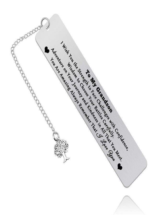 Baipilu to My Grandson Gift Bookmark Inspirational Gift for Grandson Book Lover from Grandma Grandpa Encouragement Gift for Teen Boy from Grandparents Birthday Graduation Gift Thanksgiving Christmas Gift - Image 1