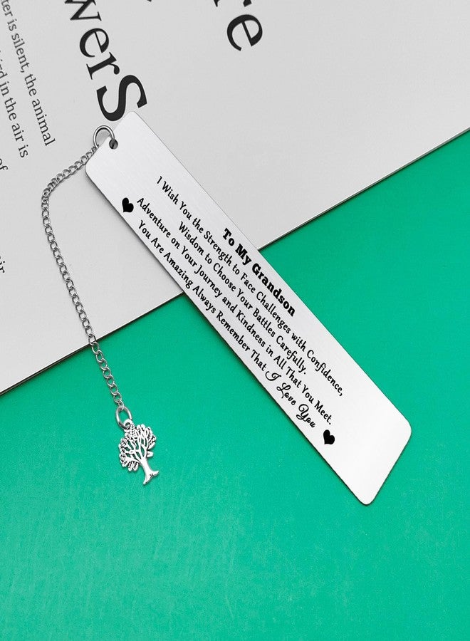 Baipilu to My Grandson Gift Bookmark Inspirational Gift for Grandson Book Lover from Grandma Grandpa Encouragement Gift for Teen Boy from Grandparents Birthday Graduation Gift Thanksgiving Christmas Gift - Image 5