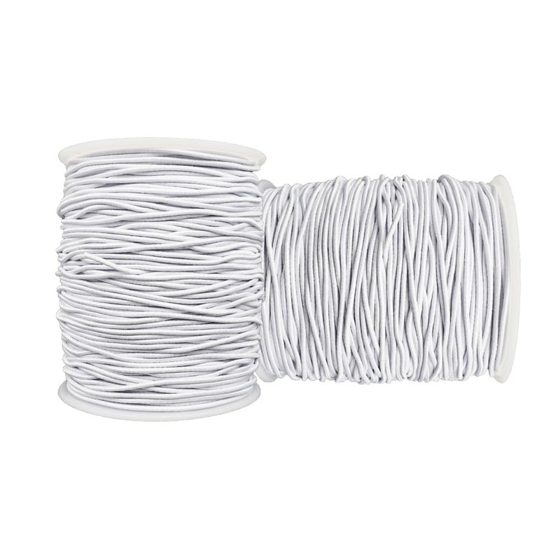 LUSTEMBER Stretchy String for Bracelets, 2 Rolls 1 mm Sturdy Elastic String Elastic Cord for Jewelry Making, Necklaces, Beading (White) - Image 1