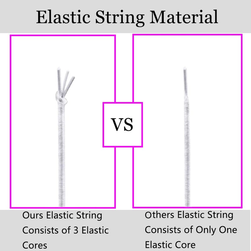 LUSTEMBER Stretchy String for Bracelets, 2 Rolls 1 mm Sturdy Elastic String Elastic Cord for Jewelry Making, Necklaces, Beading (White) - Image 3