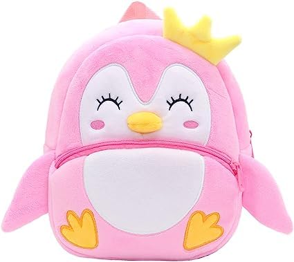 Delicado Toddler Kids Backpack Pink Penguin Design | Preschool Nursery School Picnic Travel Bag for Baby Boys & Girls Age 1-5 Years (Pink Penguin) - Image 1