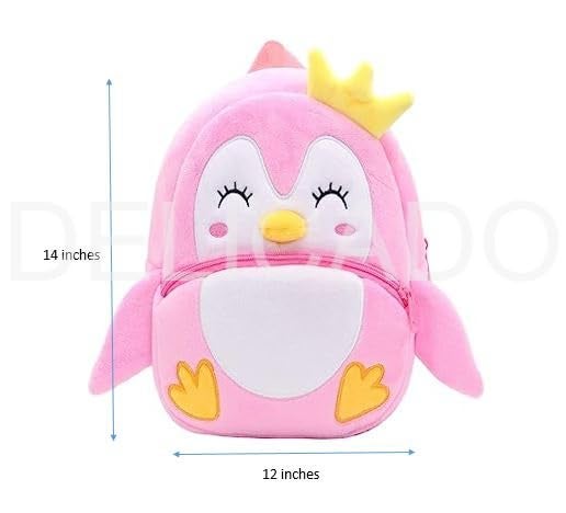 Delicado Toddler Kids Backpack Pink Penguin Design | Preschool Nursery School Picnic Travel Bag for Baby Boys & Girls Age 1-5 Years (Pink Penguin) - Image 3
