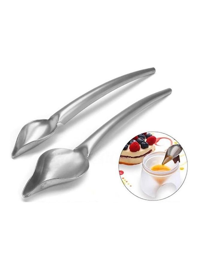 NIBEMINENT 2-Piece DIY Stainless Steel Spoon Set Silver - Image 1