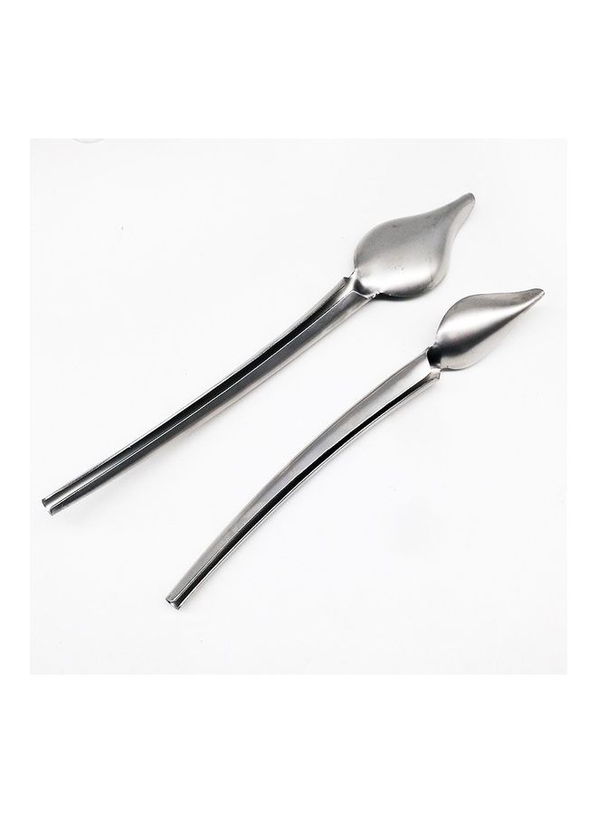 NIBEMINENT 2-Piece DIY Stainless Steel Spoon Set Silver - Image 3