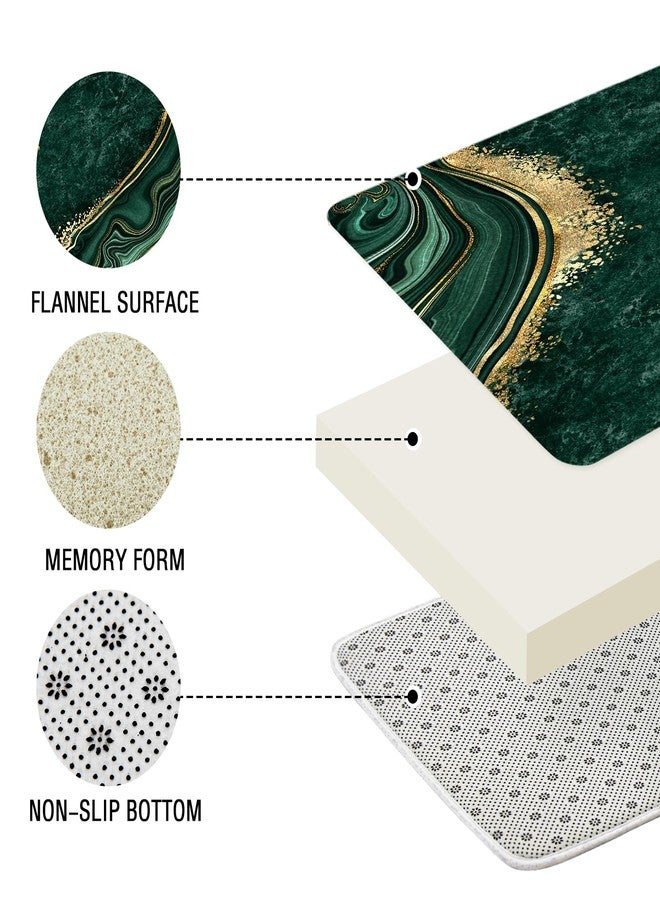 Gibelle 4 Pcs Luxury Marble Shower Curtain Set with Non-Slip Rugs, Toilet Lid Cover and Bath Mat, Gold Foil Emerald Green Bathroom Decor Set with Shower Curtain and Rugs and Accessories - Image 4