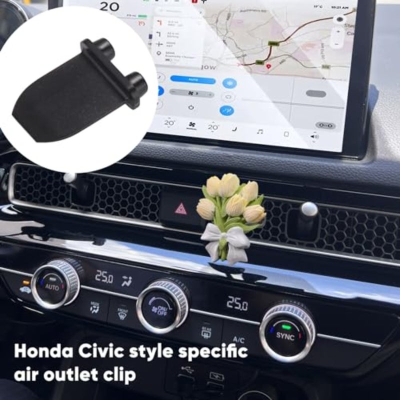 10 Pieces Square Head Car Vent Clips + 3 Adapters for 11th Gen Honda Civic, CRV, ZRV, Integra - Custom Fit Car Air Fresheners for Honeycomb Vents, 9mm Black - Car Dashboard Decorations, Car Ornaments - Image 2
