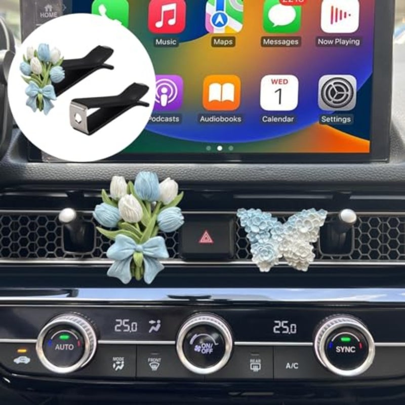 10 Pieces Square Head Car Vent Clips + 3 Adapters for 11th Gen Honda Civic, CRV, ZRV, Integra - Custom Fit Car Air Fresheners for Honeycomb Vents, 9mm Black - Car Dashboard Decorations, Car Ornaments - Image 4