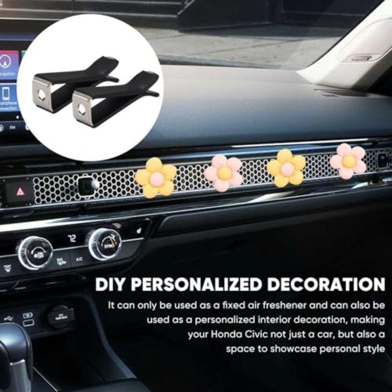 10 Pieces Square Head Car Vent Clips + 3 Adapters for 11th Gen Honda Civic, CRV, ZRV, Integra - Custom Fit Car Air Fresheners for Honeycomb Vents, 9mm Black - Car Dashboard Decorations, Car Ornaments - Image 5