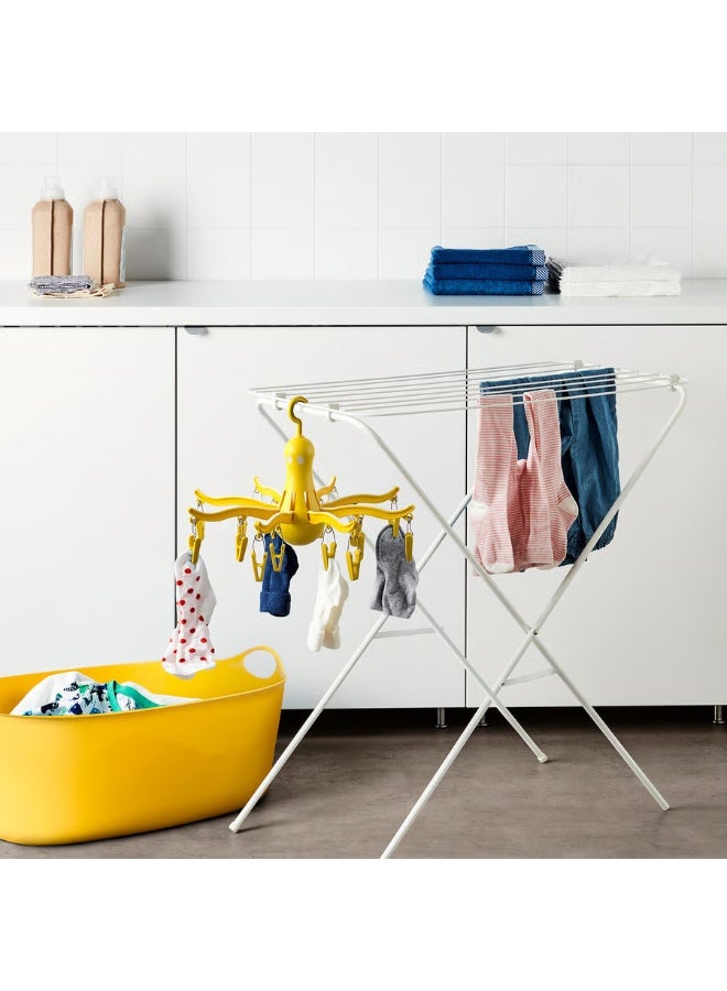 IKEA (IKEA) IKEA PRESSA Hanging Dryer – 16-Peg Octopus-Style Clothes Hanger – Yellow – Foldable & Space-Saving - Image 3