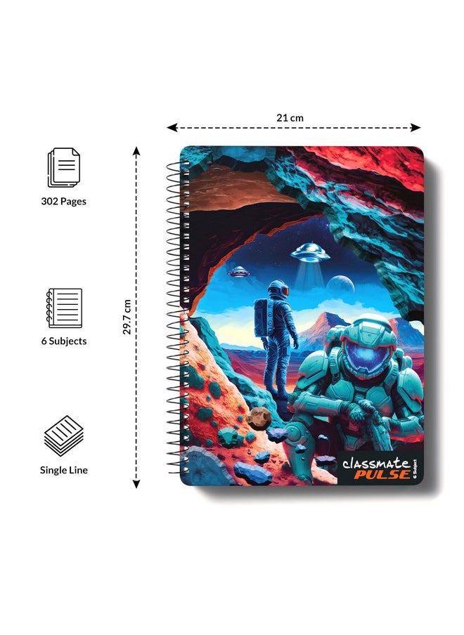 classmate Classmate Pulse 6 Subject 3D Spiral Notebooks - Single Line, 300 Pages, 297mm*210mm  - Image 4
