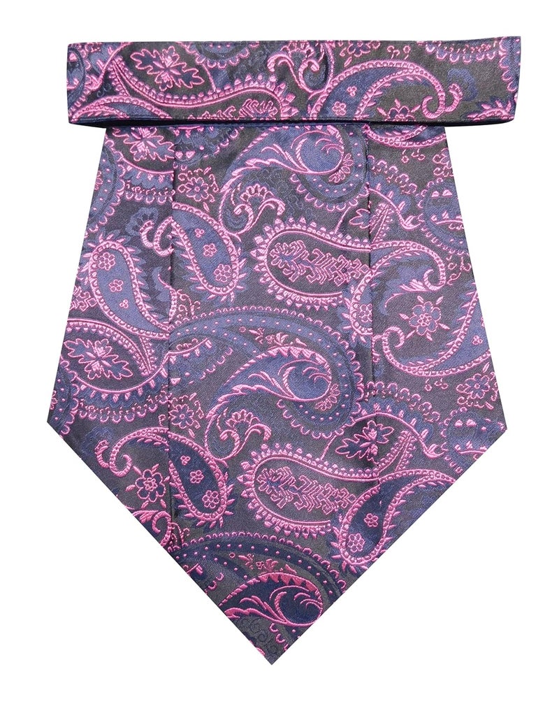 Riyasat Self Design Micro Fiber Cravat Tie with Pocket Square - Image 2
