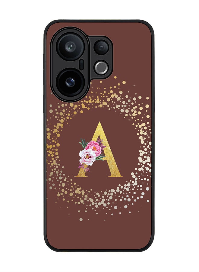 Stylizedd For vivo X200 FE / S30 Pro mini Case,Slim fit Camera Protection, Shockproof Thin Phone cover  - Custom Monogram Floral - A  (Brown )