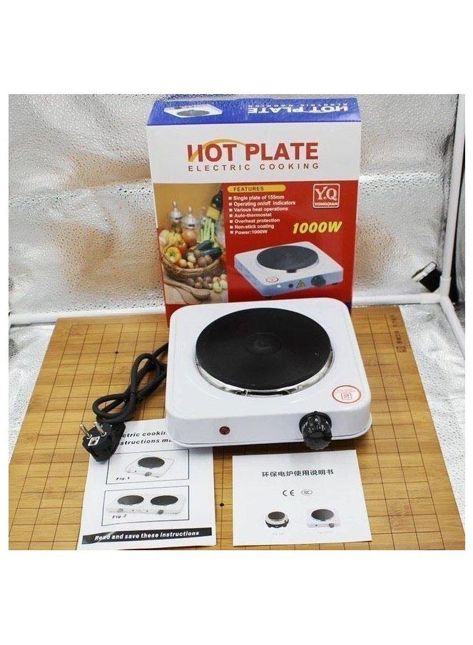 Hot Plate 1000W 1 Burner Electric Plate Heater with Non-Stick Coating and Overheat Protection - Image 2