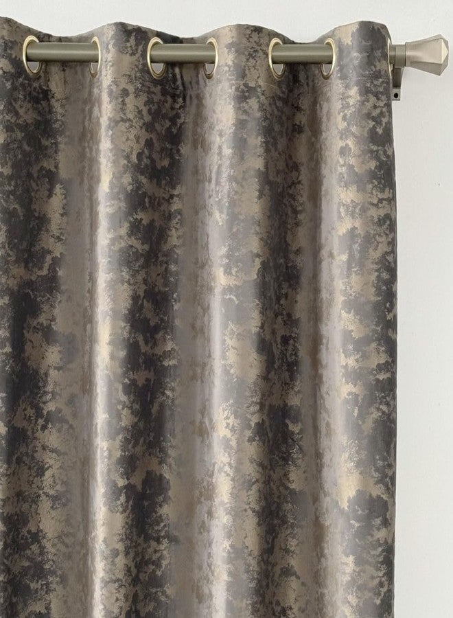 Amidoudou 1 Pair Nordic Style Luxury Velvet Curtains for Living Room Gray and Gold Bedroom Curtains (Gray,54x90 Inch) - Image 5