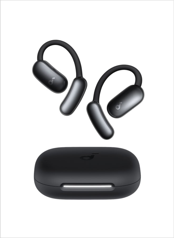 AeroFit 2 AI Assistant Open-Ear Headphones by Anker, Pressure-Free Fit, 2x Richer Bass, Real-Time Translation Earbuds, Hi-Res, 35H Playtime, IP55 black