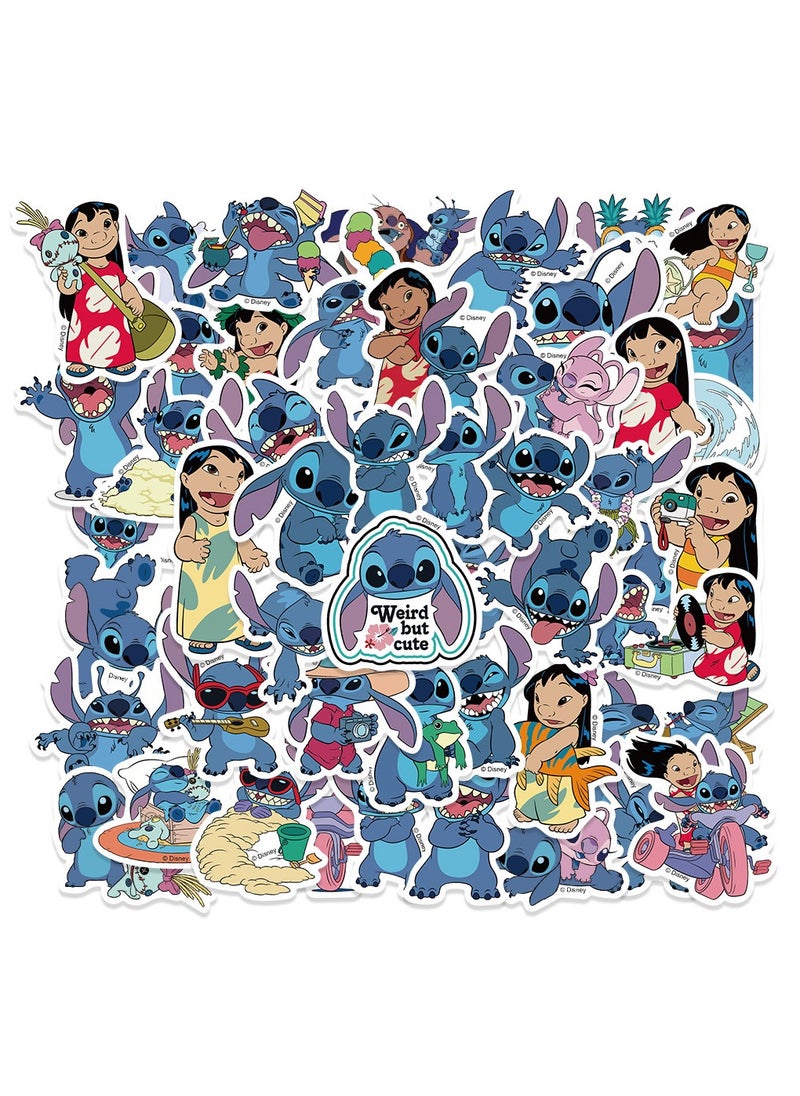 Mr. Penda 51Pcs Blue Stickers Cartoon Anime Stickers, Laptop Computer, Bedroom, Wardrobe, Car, Skateboard, Motorcycle Bicycle, Mobile Phone, Luggage, Guitar DIY Decal  - Image 4