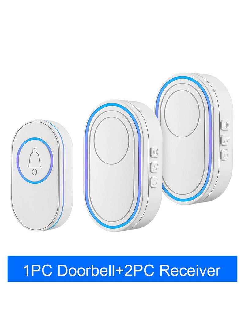 AROAQ Wireless Doorbell LED Flash Security Alarm Outdoor Waterproof Smart Home Intelligent Door Bell Chime Kit - Image 1