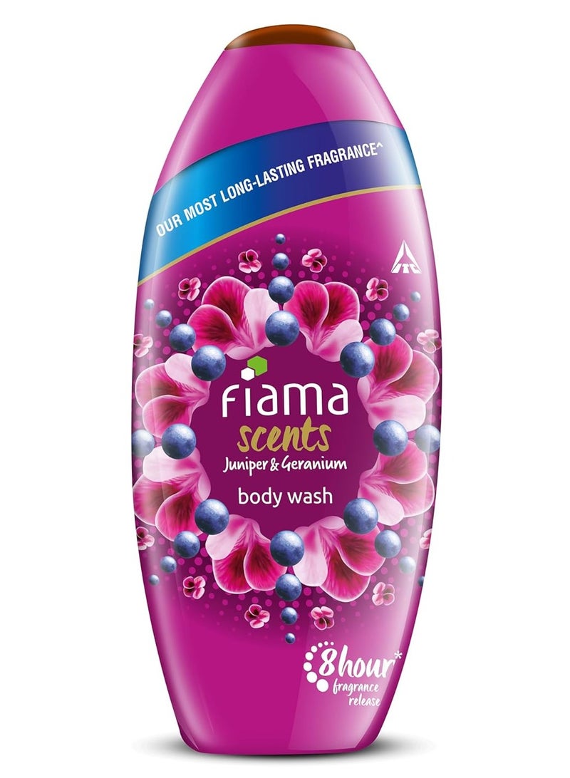 Fiama Scents Body Wash Shower Gel Juniper & Geranium, 250ml, Long Lasting 8 Hour Fragrance Lock Technology, Tested By Dermatologists on all Skin Types - Image 1