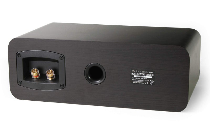 Micca RB42-C Premium Center Channel Bookshelf Speaker with Dual 4-Inch Woofers and Silk Tweeter, Clearer Dialogue for Home Theater Surround Sound Systems, Single, Dark Walnut - Image 4