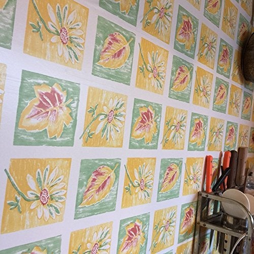 Yifely SimpleLife4U Yellow Leaf Sunflower Contact Paper Self-Adhesive Vinyl Shelf Drawer Liner 17.7 Inch by 9.8 Feet - Image 1
