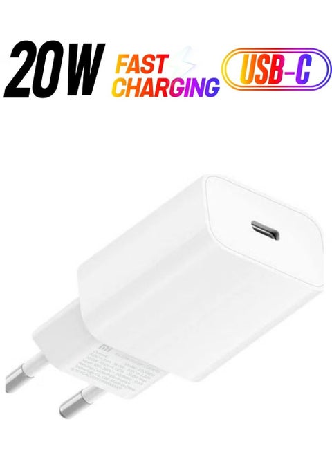 20W Charger Type-C EU White – Fast Charging for Smartphones, Tablets & More – Compact & Efficient USB-C Power, Safe & Reliable, EU Plug Compatibility for Quick Charging