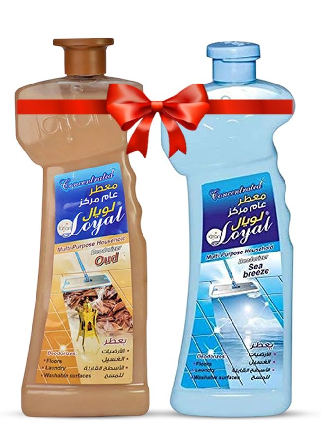 لويال معطر جو منزلي متعدد الاستخدامات، 2 × 700 مل، برائحة العود ونسيم البحر
