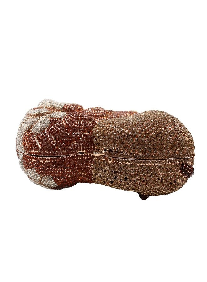 GSYPS Women's Mini Lion Evening Clutch Bags Gold Rhinestone Purse Wedding Party Prom Crystal Handbags - Image 4