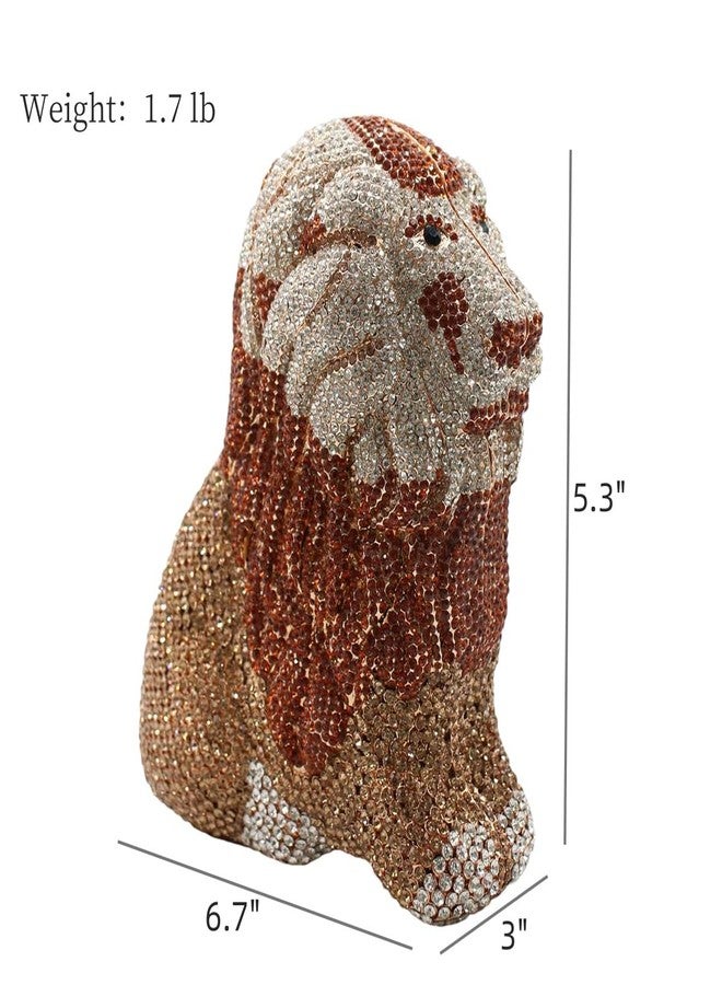 GSYPS Women's Mini Lion Evening Clutch Bags Gold Rhinestone Purse Wedding Party Prom Crystal Handbags - Image 2
