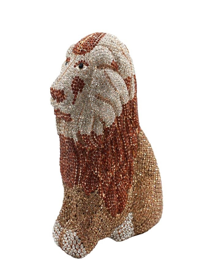 GSYPS Women's Mini Lion Evening Clutch Bags Gold Rhinestone Purse Wedding Party Prom Crystal Handbags - Image 1