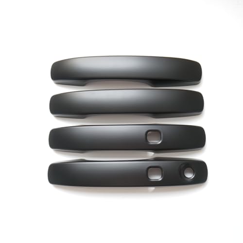 CYAuto Chrome Carbon Fiber Gloss Black Exterior Door Handle Cover Trims for Ford Ranger 2024 2025 with Keyless Holes Matte Black - Image 1