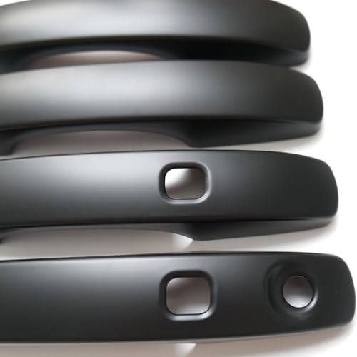 CYAuto Chrome Carbon Fiber Gloss Black Exterior Door Handle Cover Trims for Ford Ranger 2024 2025 with Keyless Holes Matte Black - Image 3