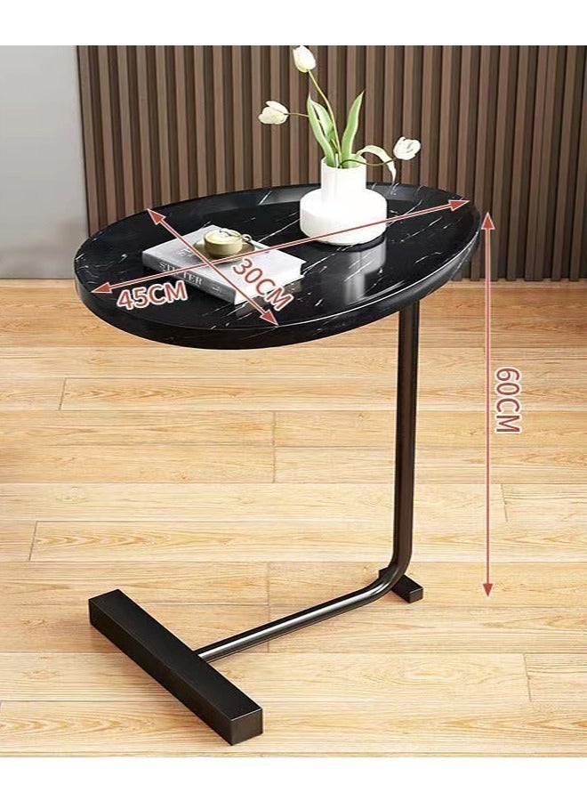 رافين طاولات قهوة فاخرة بتصميم عصري، تصميم بيضاوي من الرخام، أثاث منزلي لغرفة المعيشة بأبعاد 45 × 30 × 60 سم - Image 5