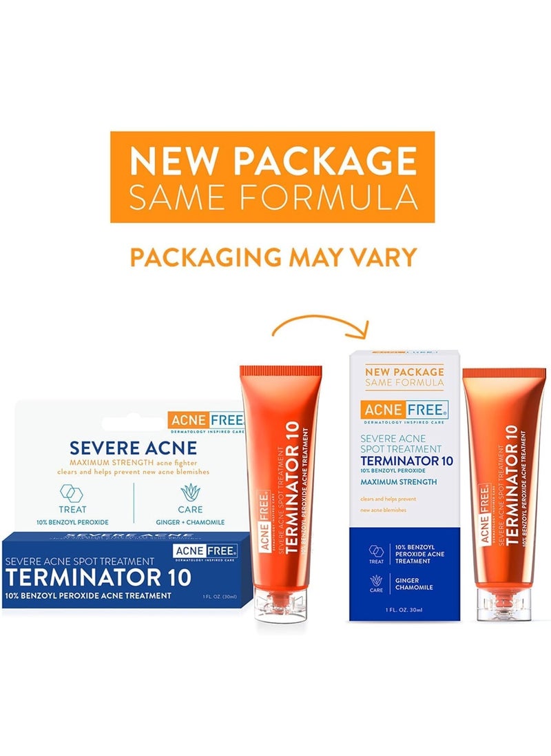 AcneFree Terminator 10 Acne Spot Treatment with 10% Benzoyl Peroxide Acne Cream  - Image 2