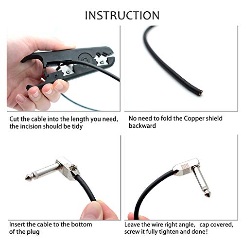 SAPHUE Music DIY Pedalboard Kit, Solderless Guitar Patch Cable Cord for Pedal Board with 10 Plugs, 10 Feet Cable - Image 5