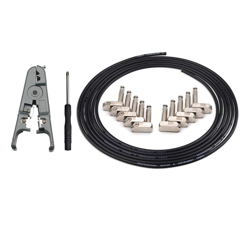 SAPHUE Music DIY Pedalboard Kit, Solderless Guitar Patch Cable Cord for Pedal Board with 10 Plugs, 10 Feet Cable - Image 1