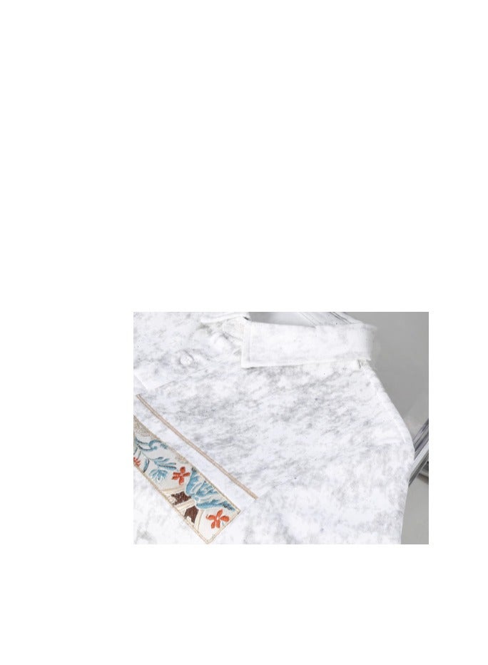Splicing Embroidered Men's Polo Shirt Short Sleeve - Image 2