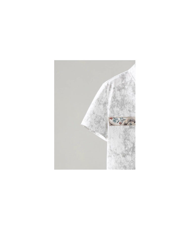 Splicing Embroidered Men's Polo Shirt Short Sleeve - Image 4