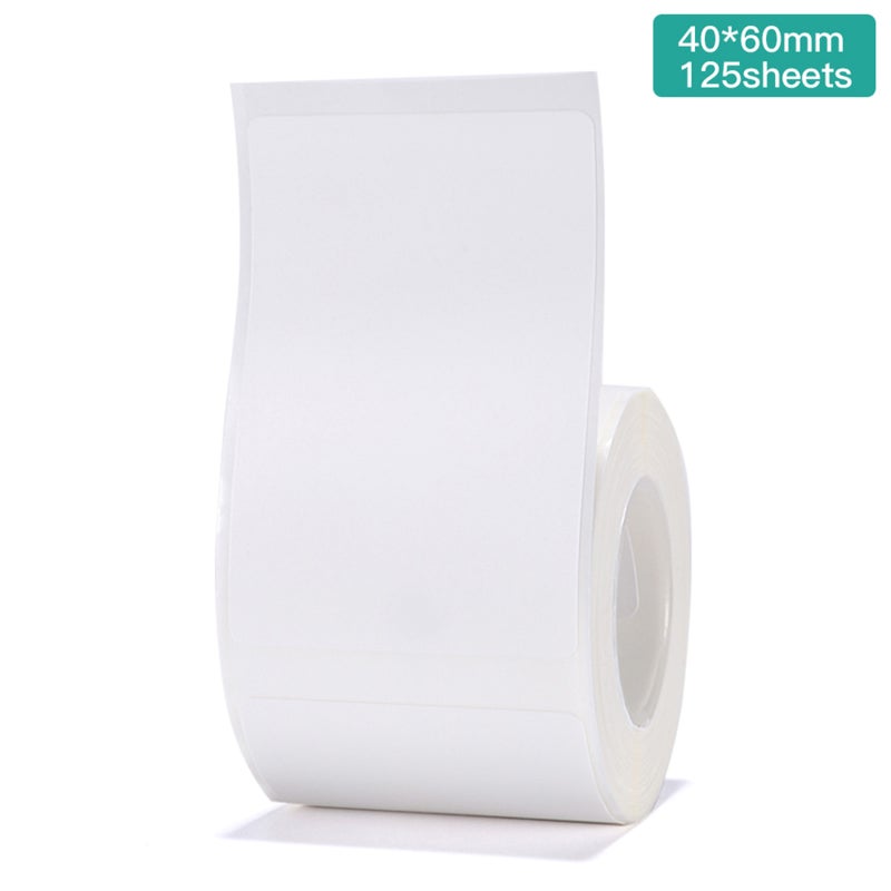 Thermal Label Sticker 40x60mm 125 Sheets High-Quality Tear-Resistant Thermal Paper - Water & Oil-Protective Coating Blank Thermal Printing Paper for Home Office Supermarket Catering - Image 3