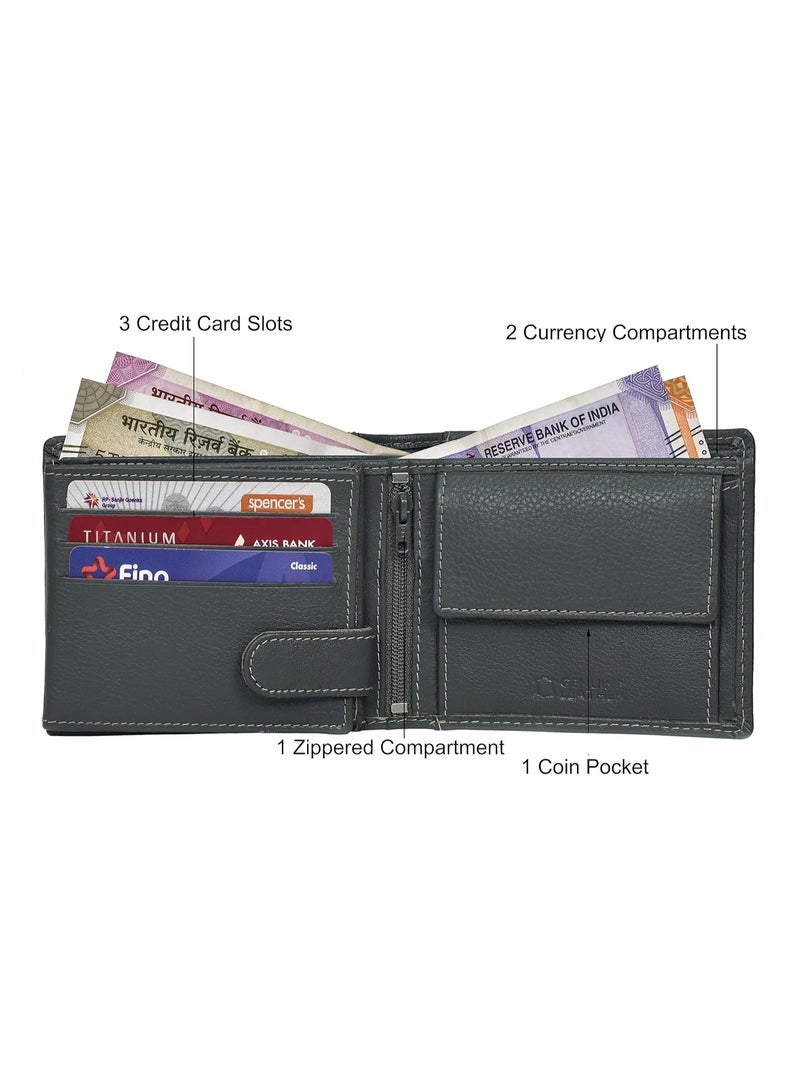 URBAN FOREST Oliver Grey Leather Wallet for Men - Image 3