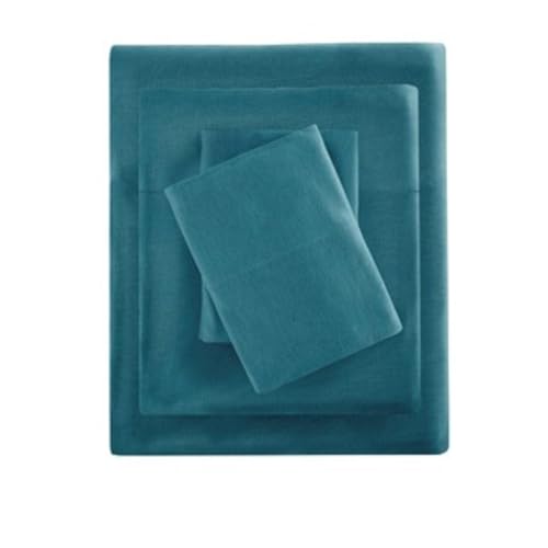Intelligent Design ID201252Cotton Blend Jersey Knit Wrinkle Resistant Soft Sheets with 14 Deep Pocket All Season Cozy BeddingSet Matching Pillow Case King 4 Piece  Teal