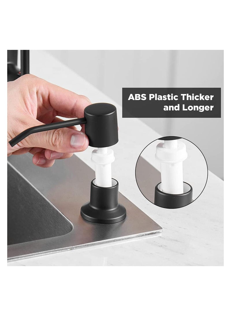 Arabest - Soap Dispenser for Kitchen Sink Brushed, Silver, Refill from The Top, Stainless Steel Built in Sink Soap Dispenser with Large 13.5 Ounce Bottle with 300cc Large Bottle, Anti-Leakage Upgrade (Black) - Image 1