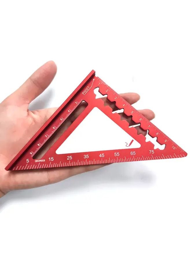 Blue Aluminum Triangular Ruler 4 Inch Metric Precision Measurement Tool - Image 4
