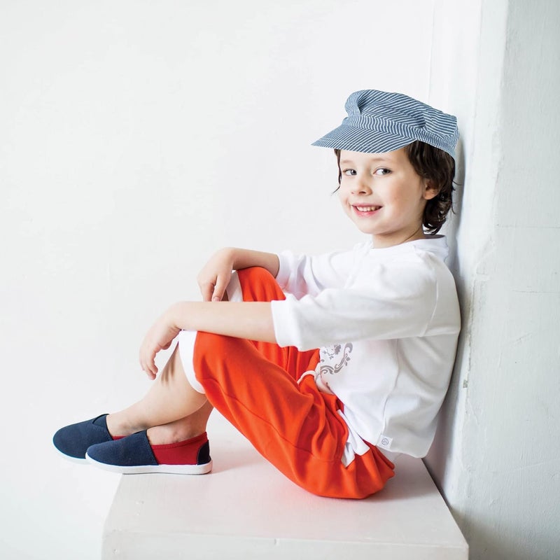 Beistle Train Engineer Hat - Blue and White Striped Adjustable Cap for Kids - Image 3