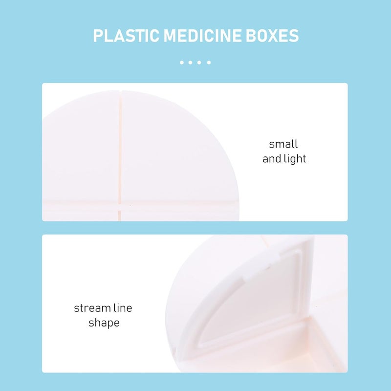 2pcs White Plastic Medicine Pill Organizers with 4 Compartments Portable Travel Pill Boxes for Daily Medication Storage and Management - Image 5