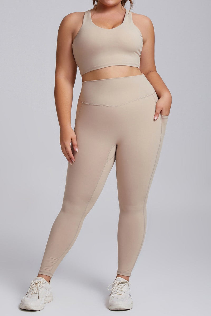 SVL Women's Sports Leggings with Pockets - Beige - SVL - Image 4